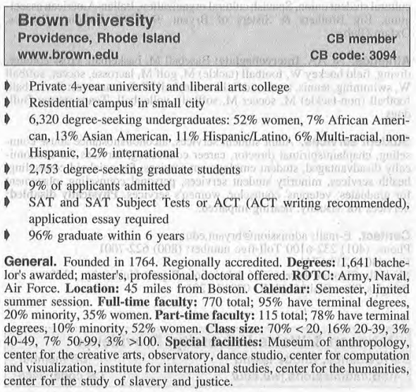 Brown University Information