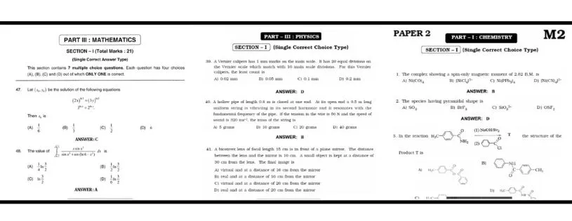 JEE 2023 Question Papers with Solution