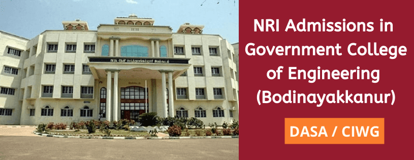 NRI Admission in Government College of Engineering, Bodinayakkanur