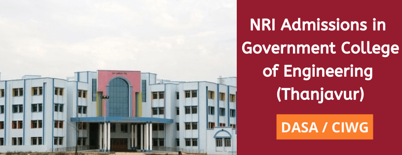 NRI Admission in Government College of Engineering, Thanjavur