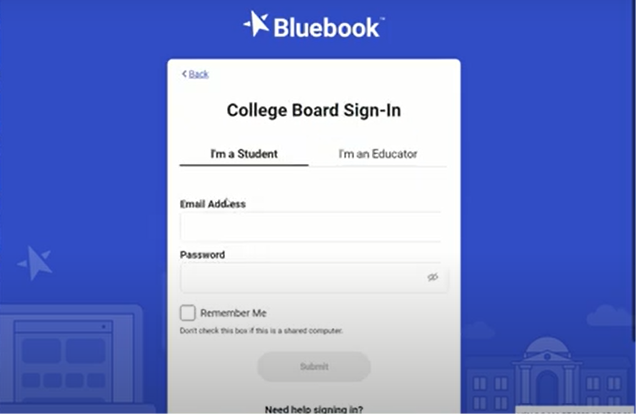 Register yourself on the College Board Site
