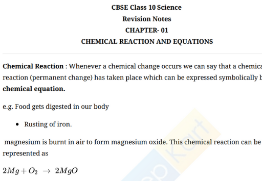 CBSE CLASS 10 Revision notes
