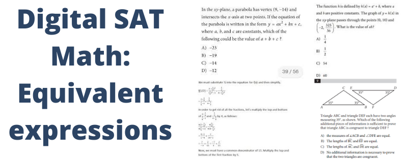 Digital SAT Math - Equivalent expressions
